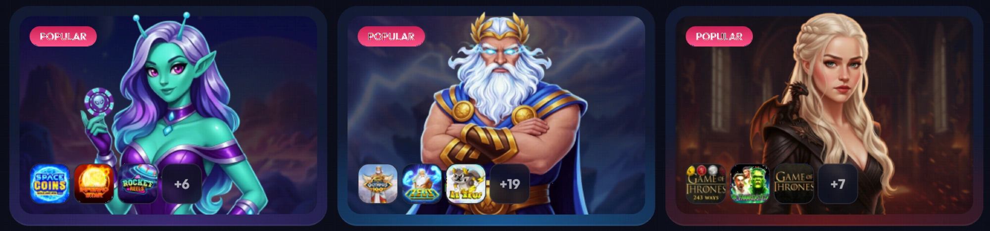 Seven Casino game collections and categories